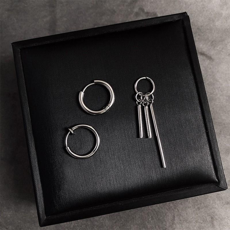 Khuyên tai khoen tròn hình trụ cá tính