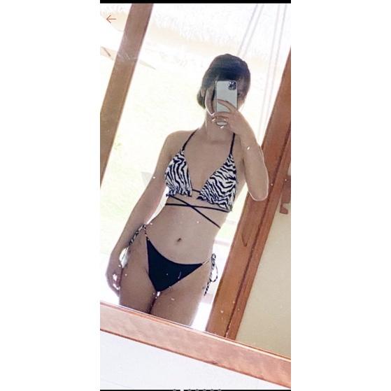 Bikini đồ bơi đi biển kiểu dáng lọt khe họa tiết ngựa vằn