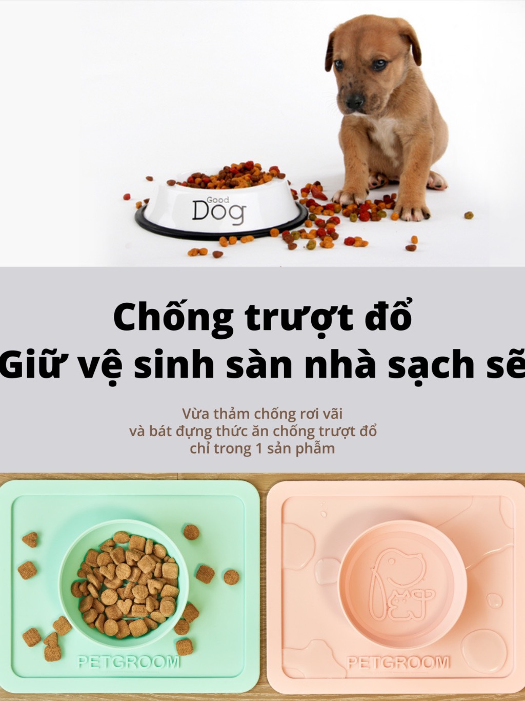 COMBO 2 ps PETGROOM PET SILICONE BOWL (CHÉN ĐỰNG THỨC ĂN THÚ CƯNG BẰNG SILICONE)