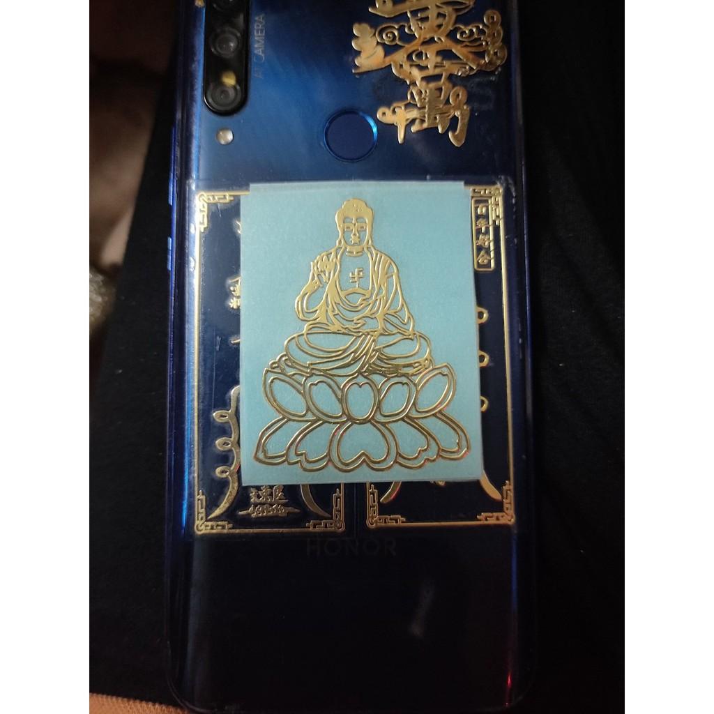 Phật Thích Ca sticker vàng dán điện thoại cao cấp