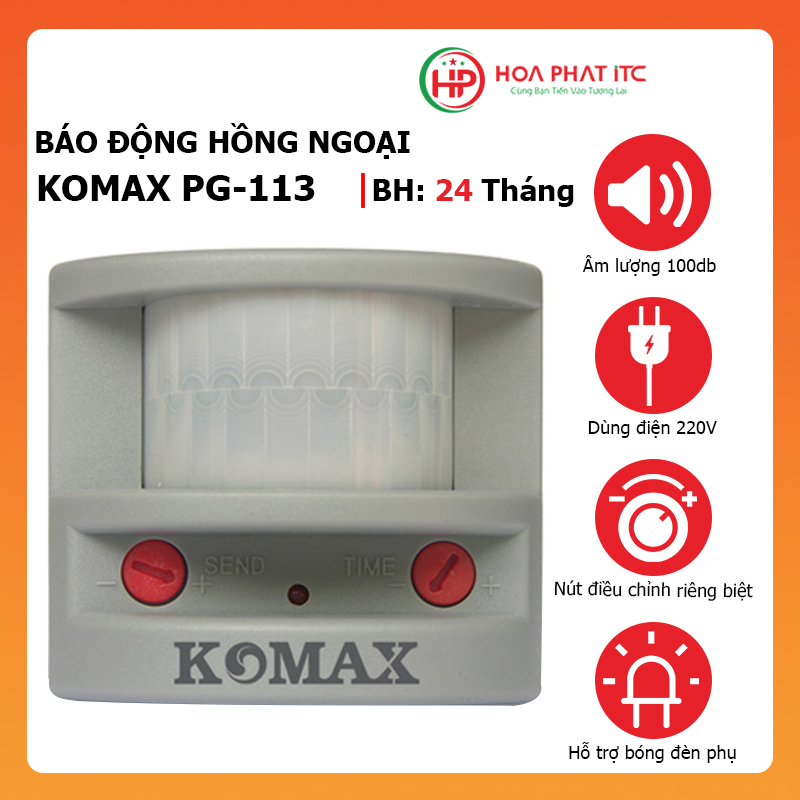 Báo động hồng ngoại, Báo trộm hồng ngoại Komax PG-113 - Hàng chính hãng