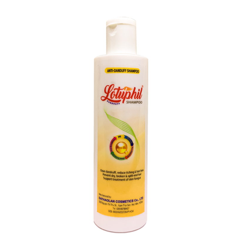 Lotuphil Shampoo 250ml, Dầu Tắm Gội 2 Trong 1, Hết Gàu, Hết Ngứa, Phục Hồi Tóc Khô, Xơ Chẻ Ngọn