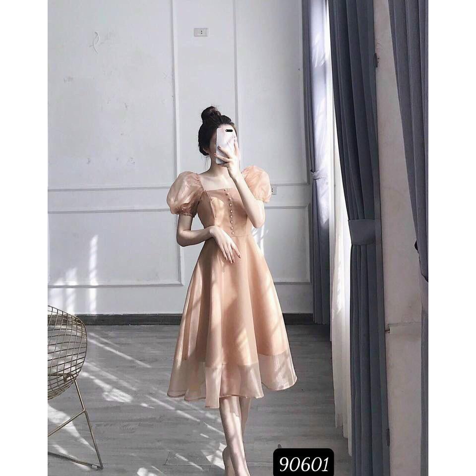 Đầm tay phồng trễ vai cực HOT