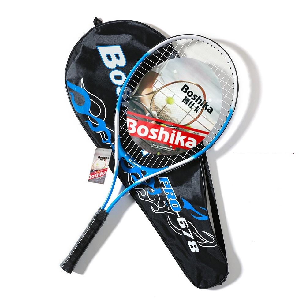 Vợt tennis Boshika được làm từ sợi Cacbon Graphite chắc chắn, công nghệ Spin Effect giúp bạn có thế tấn công bóng với tố