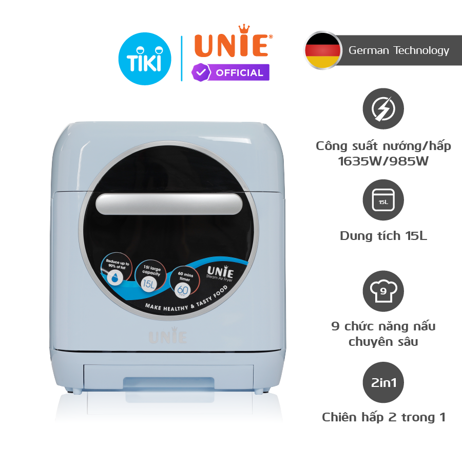 Nồi chiên hơi nước UNIE Steam Color công suất 1800W dung tích 15L - Hàng chính hãng