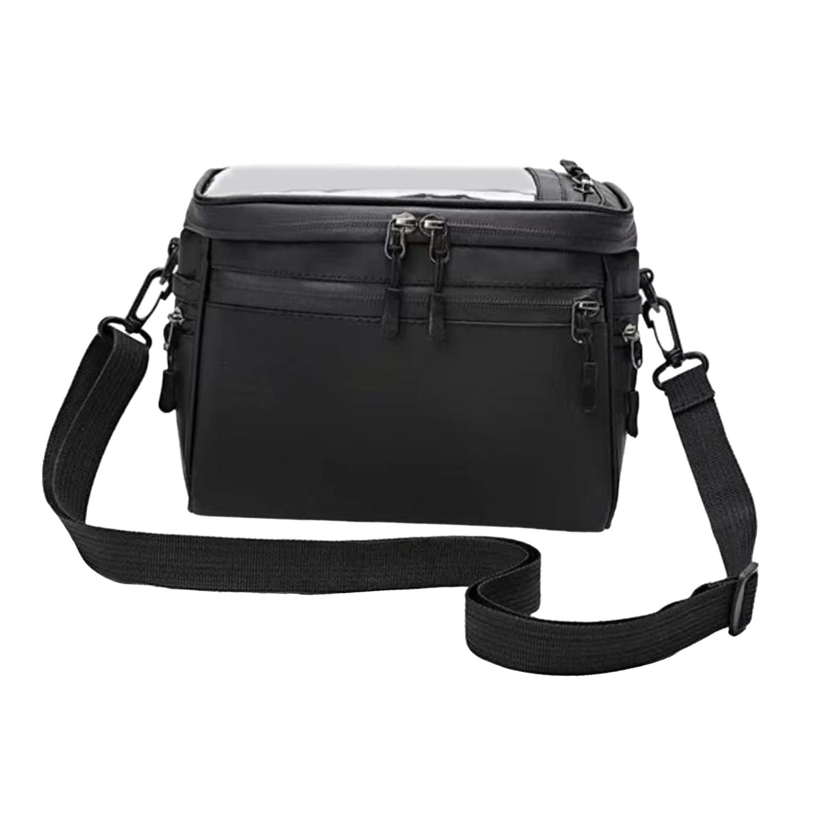 Bike Handlebar Bag Waterproof Front Bag Phone Bag with Touch Screen Shoulder Strap