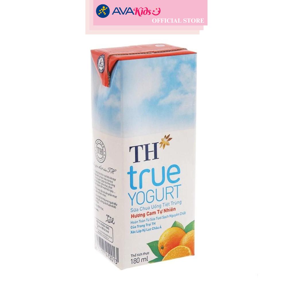 Thùng 48 hộp sữa chua uống tiệt trùng TH true YOGURT vị cam 180 ml (từ 1 tuổi)