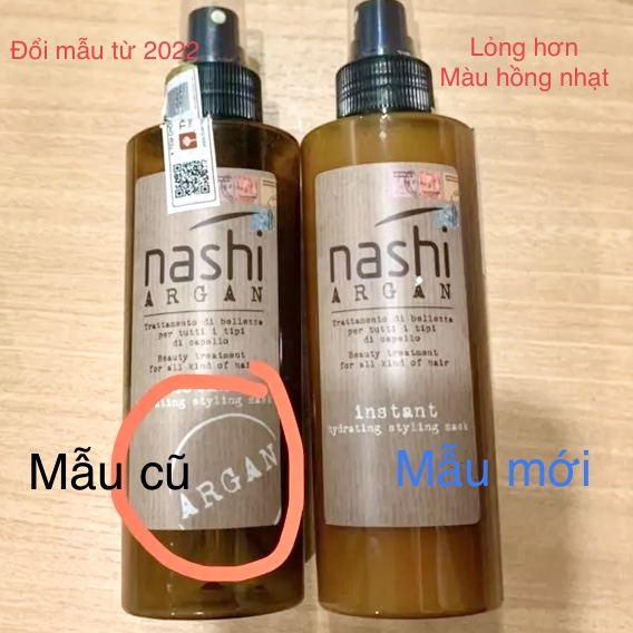 Xịt xả khô Nashi Argan Instant hydrating styling mask dưỡng ẩm phục hồi tóc siêu mượt 150ml