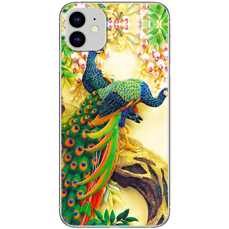 Ốp lưng dành cho iPhone 11 mẫu Chim công trên cành