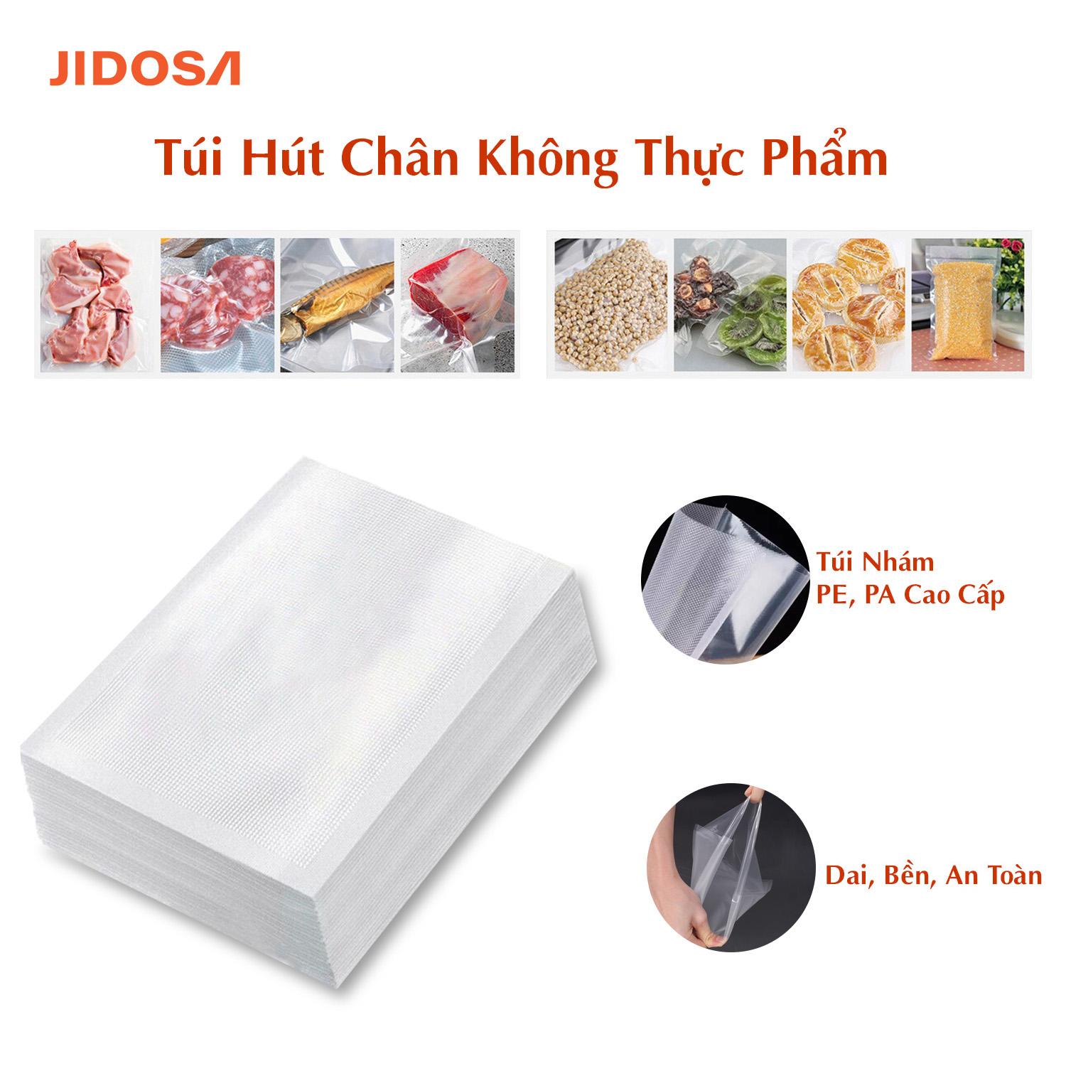 Máy Hút Chân Không Thực Phẩm JIDOSA JD3400 Hàn Miệng Túi thực phẩm gia đình ( tặng 10 túi hút ) Hàng Chính Hãng