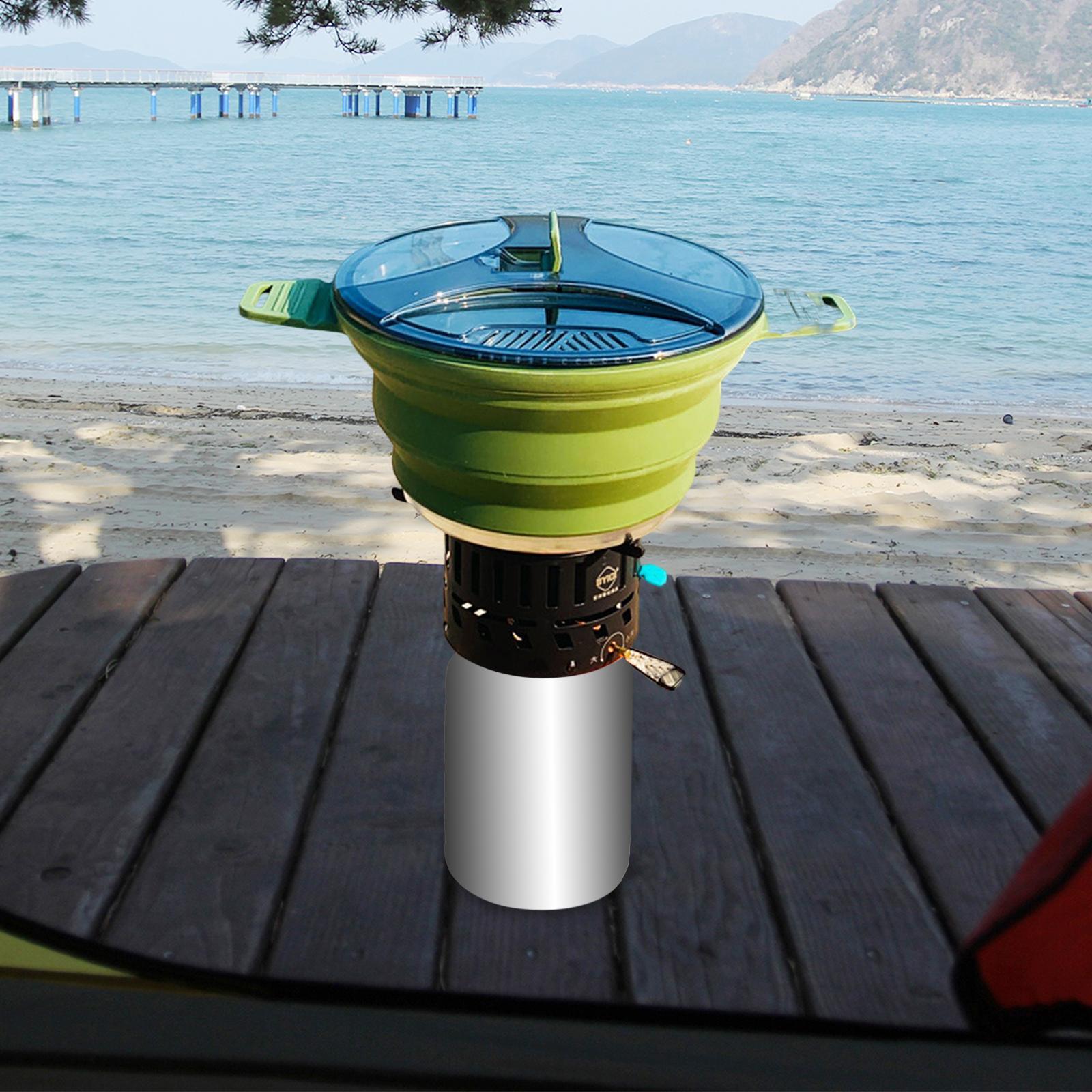 2.5L Collapsible Camping Cooking Pot Outdoor Cookware Water Kettle Teapot