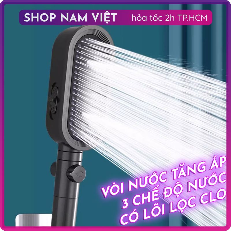 Vòi Hoa Sen Tăng Áp Cao Cấp Có Lọc, 3 Chế Độ Nước