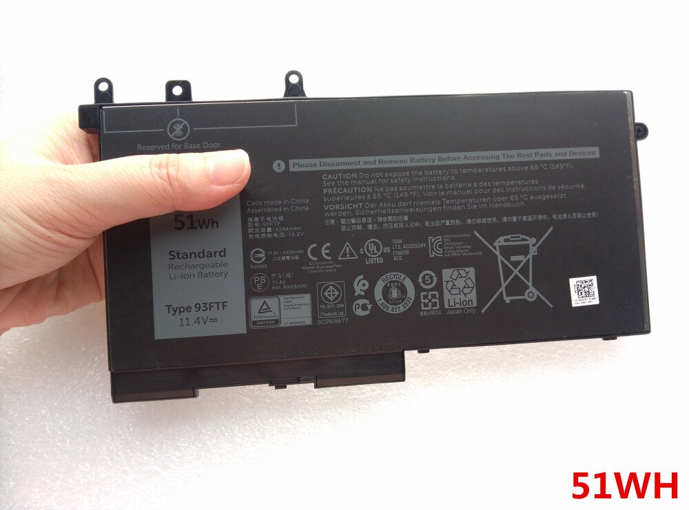 Pin Battery dùng cho Dell Latitude 5280 5480 5488 5580 5290 5490 5590 93FTF 51Wh