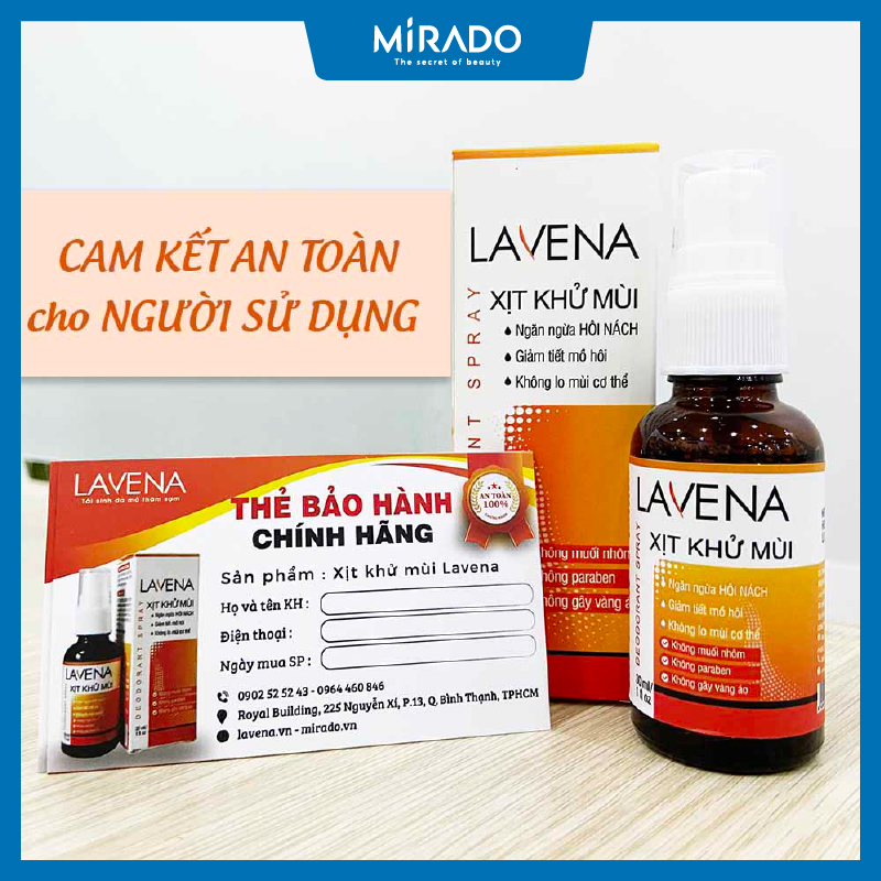 Combo 3 chai Xịt Hôi Nách, Tay, Chân Lavena Giảm Tiết Mồ Hôi &amp; Ngăn Mùi Hiệu Quả 30ml