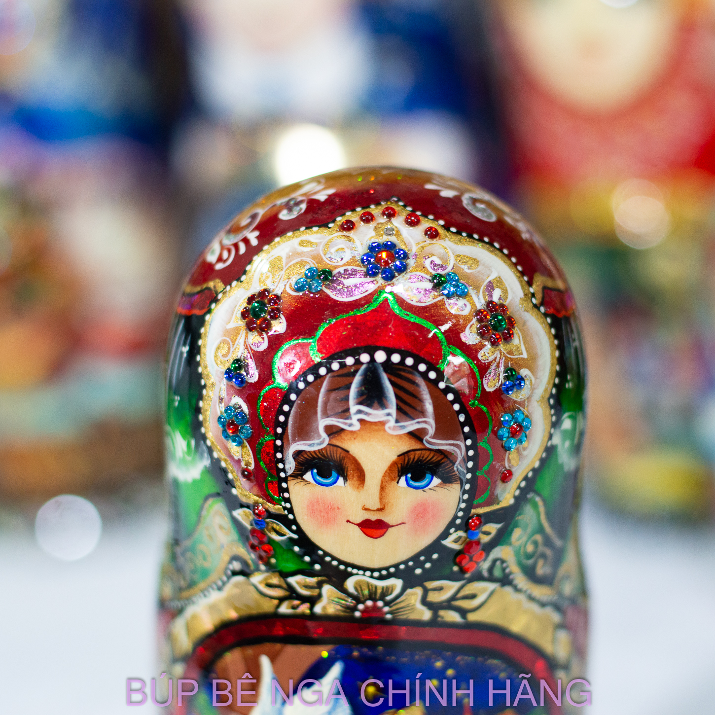 BỘ BÚP BÊ NGA MATRYOSHKA CAO CẤP 5 LỚP 15CM HOA VĂN "CÔNG CHÚA VÀ BẦY THIÊN NGA" RẤT ĐẸP VÀ SANG TRỌNG