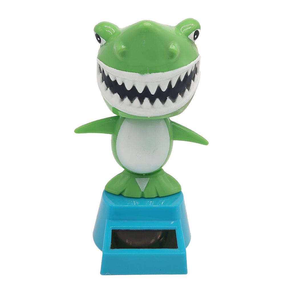 Cartoon Solar Powered Shark Figurine - Nodding Dancing Swing Animal Model Kids Educational Toy Home Desk Decor