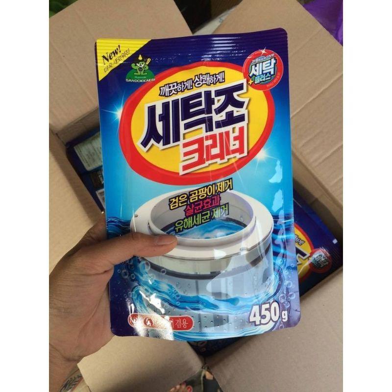 Vệ Sinh Máy Giặt, Bột Tẩy Lồng Máy Giặt Hàn Quốc Gói 450G - Siêu Tiện Dụng Dành Cho Máy Giặt