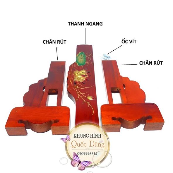 Khung gỗ tăng giảm, chân khung tăng đơ để hình thờ