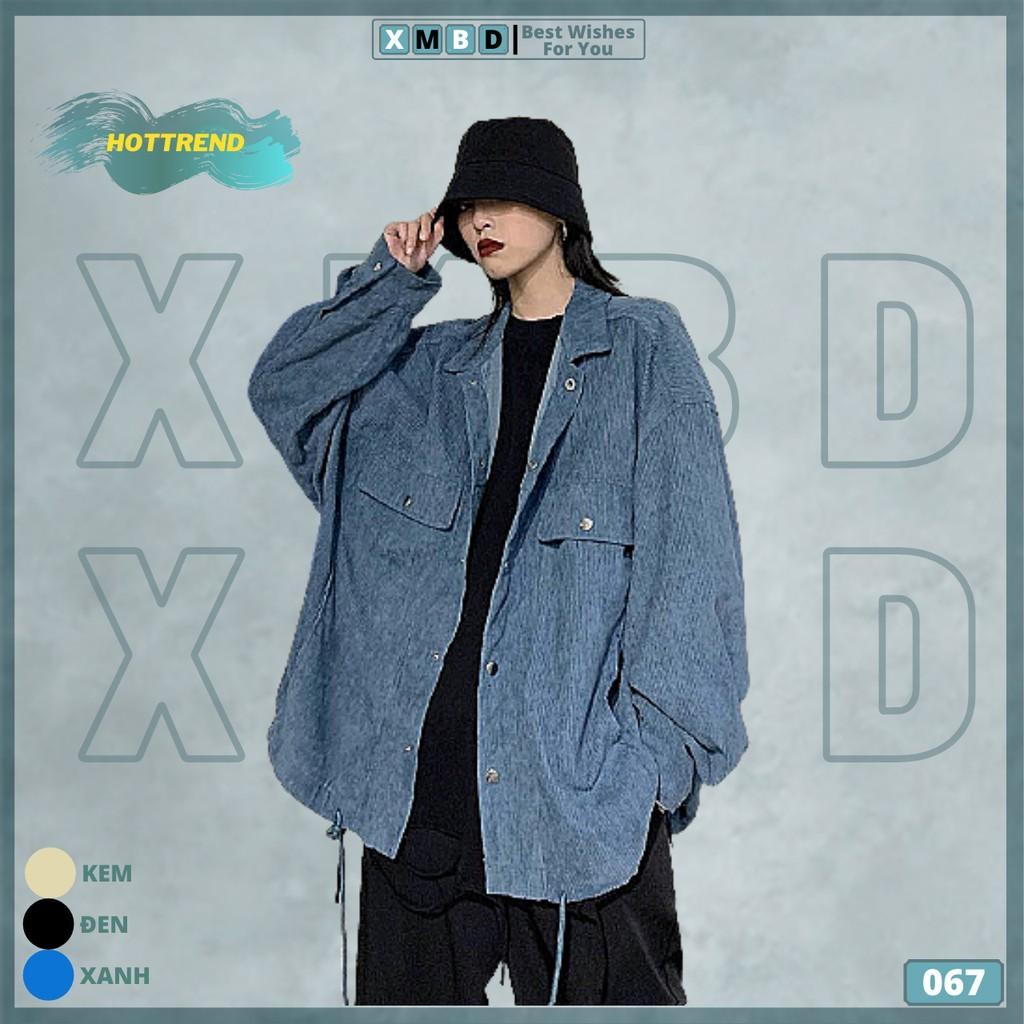 Áo Khoác Kaki Nhung Tâm LIỂU ÁO SƠ MI Bomber Jackets Kaki Trơn Nút Đồng Form Rộng Hàng UNISEX DÂY CỔ BẺ