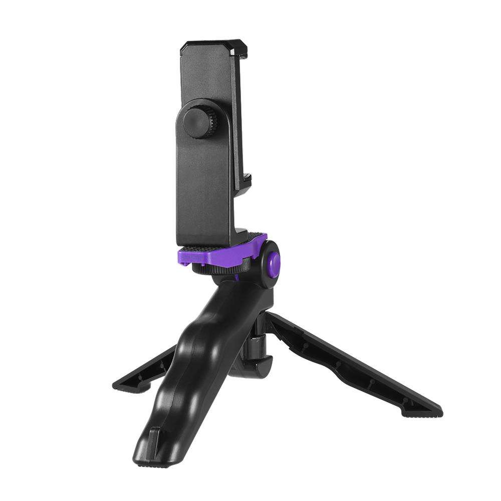 Universal Mini Phone Tripod Stand Handheld Grip Stabilizer with Adjustable Smartphone Clip Holder Bracket for iPhone 7