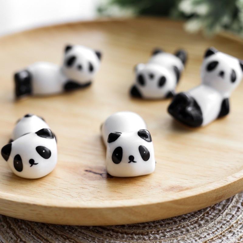 Gác đũa sứ gấu trúc kiểu Nhật các dáng, gác đũa sứ men bóng đẹp