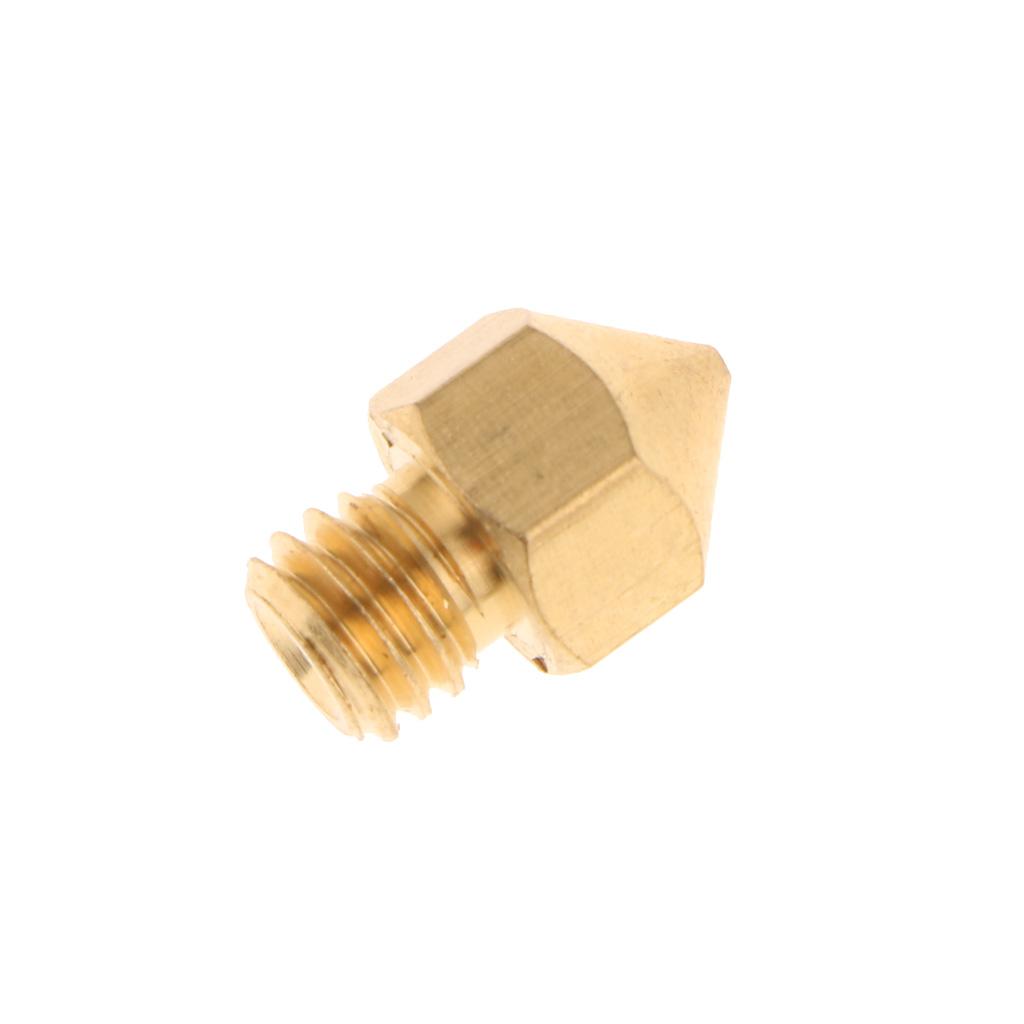 10 Pcs. 3D Printer Nozzle, Extruder Repair Accessory For MK8 3D Printer - Golden