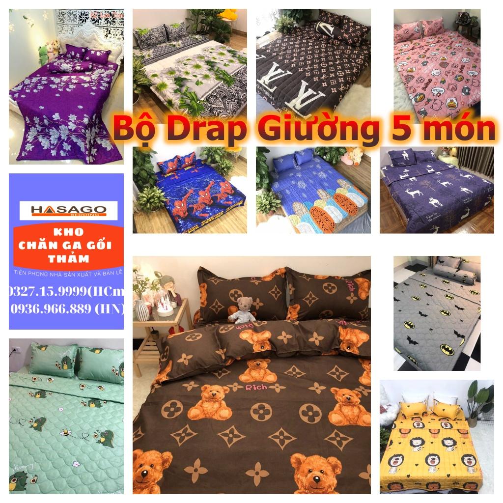 Bộ Mền Drap 5 Món Cotton Poly Gồm Mền Hè + Drap + 2 Áo Gối + Áo Gối Ôm Đủ Kích Cỡ 1m2 1m4 1m6 1m8 2m2 Album 2022-03