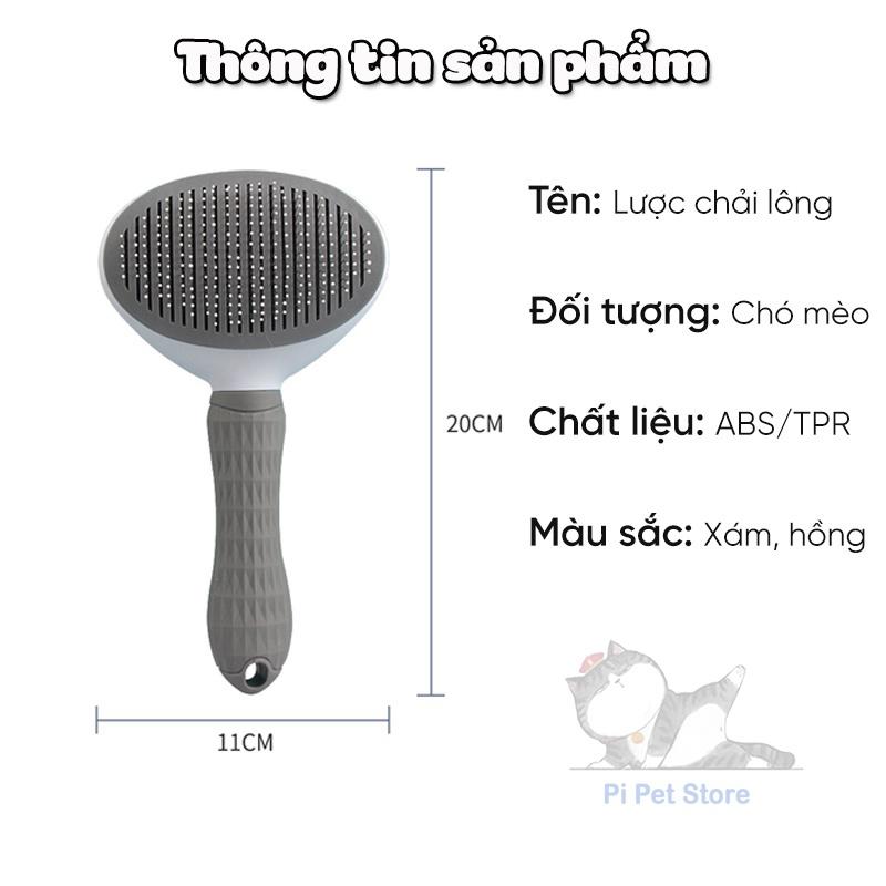 Lược chải lông chó mèo tiện dụng có nút bấm bọc silicon cao cấp