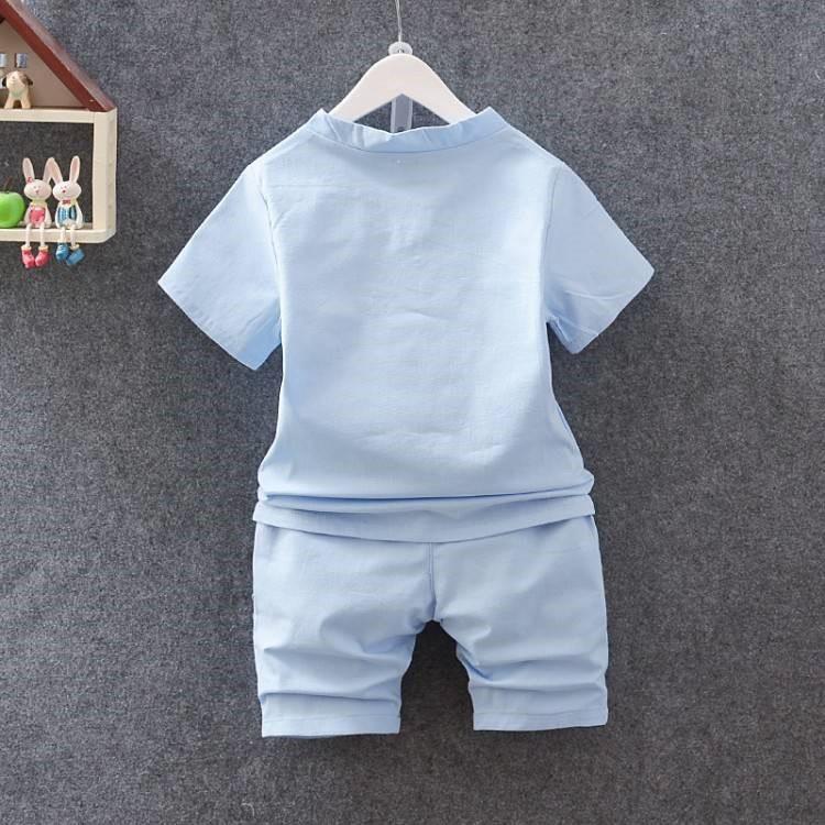 Đồ Bộ Bé Trai, Bộ Cộc Tay Cho Bé In Lá Sen Chất Đũi Cao Cấp Từ 7-28kg - SUMO KIDS