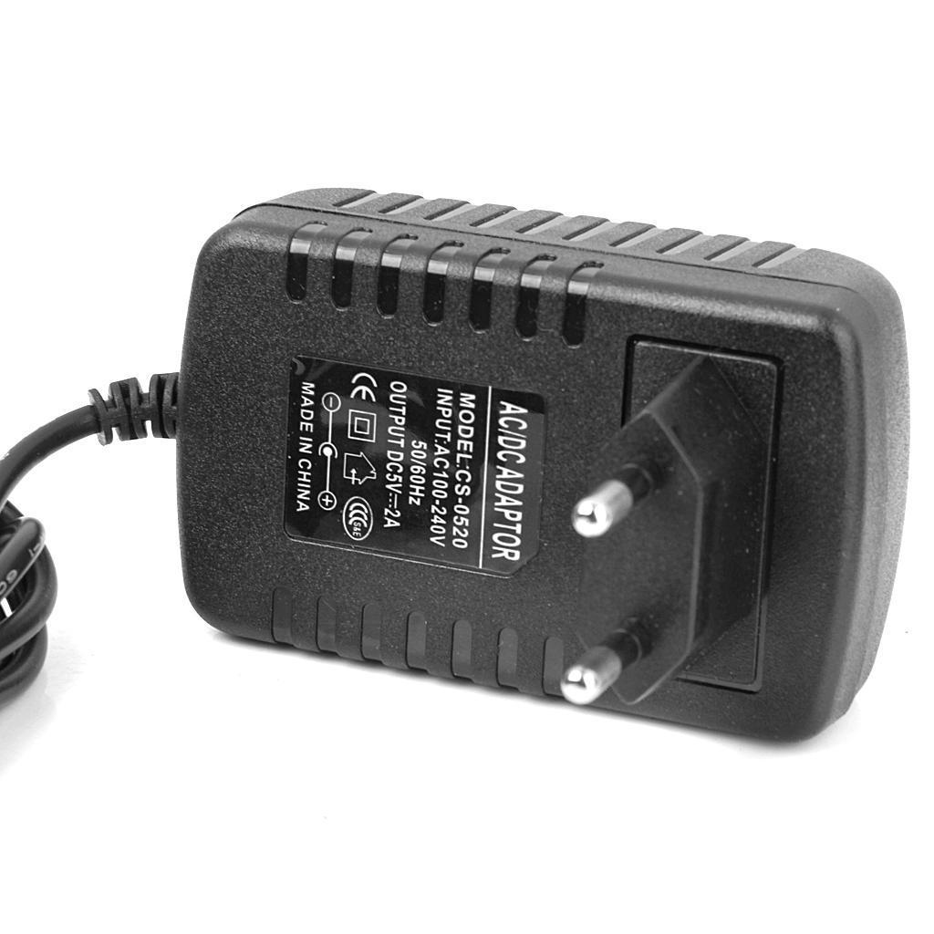 EU Plug AC 100-240V to DC 5V 2A Power Supply Charger Converter Adapter 5.5mm