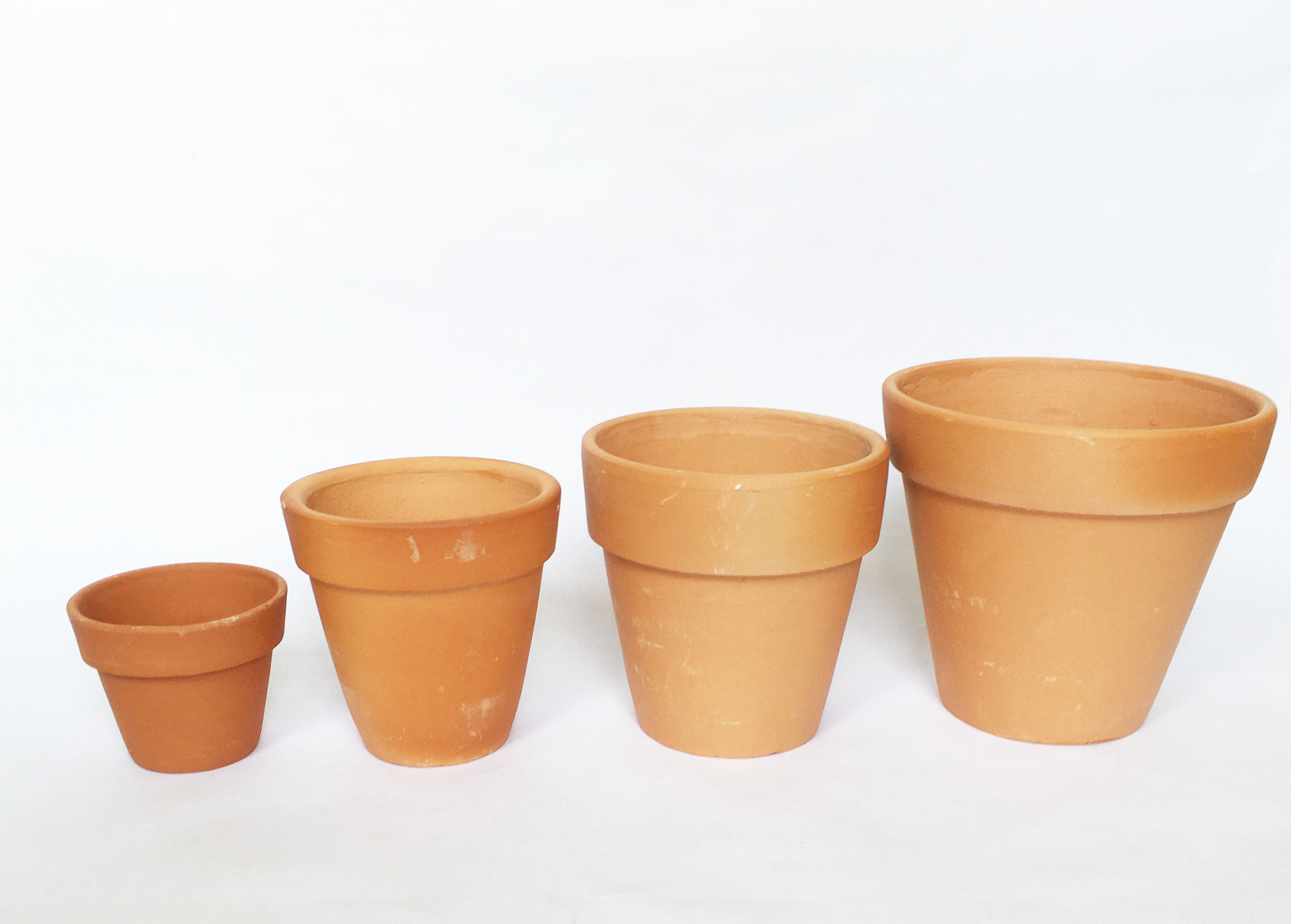 Combo 4 Chậu đất nung vintage gồm 4 size 8.5-17cm, chậu trồng cây cảnh sen đá - xương rồng