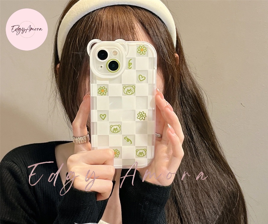 Ốp lưng Iphone chống sốc hình mặt gấu và hoa dành cho Iphone 11 / Phone 11 Pro / Iphone 11 Pro Max / Iphone 12 / Iphone 12 Pro / Iphone 12 Pro Max / Iphone 13 / Iphone 13 Pro / IPhone 13 Pro Max / Iphone 14/ Iphone 14 Pro / Iphone 14 Pro Max