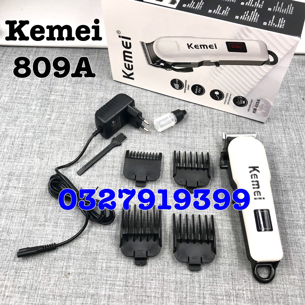 Tông đơ cắt tóc cao cấp 809A - màn hình hiển thị pin