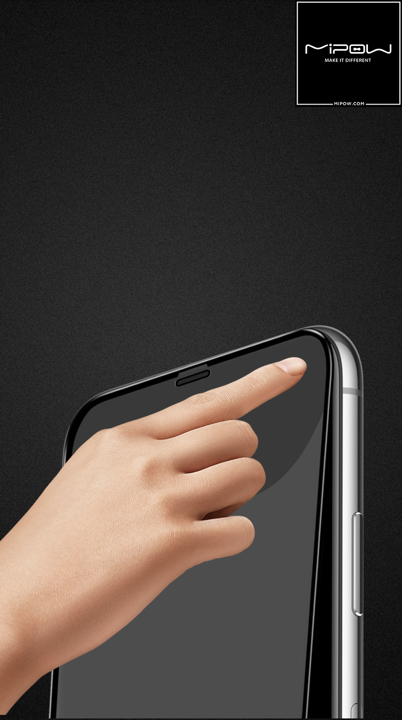 Miếng dán cường lực màn hình Iphone PRO 11 Max hiệu MIPOW KING BULL 2 Trong 1
