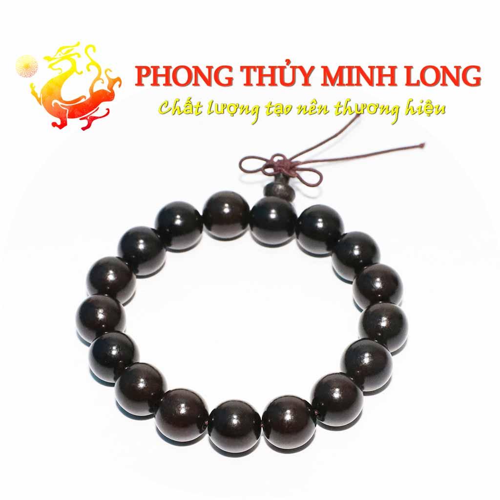 Vòng tay gỗ mun sừng Siêu Đẹp size 12 ly loại hạt tròn hợp với người mệnh Thủy và Mộc