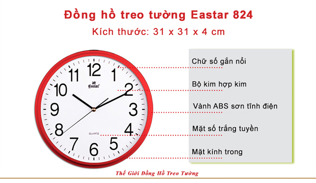 ĐỒNG HỒ CAO CẤP – MÀU ĐỎ – MÁY KIM TRÔI – KÈM PIN MAXELL