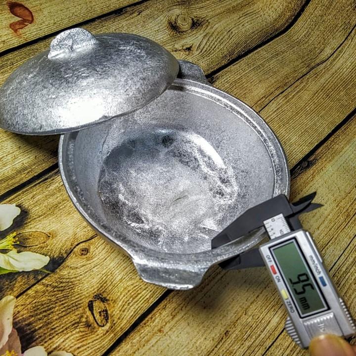 Nồi Gang dầy ĐÚC NGUYÊN KHỐI thủ công SIÊU ĐẸP -Size 17. Dụng cụ nhà bếp nấu CƠM, CANH, KHO