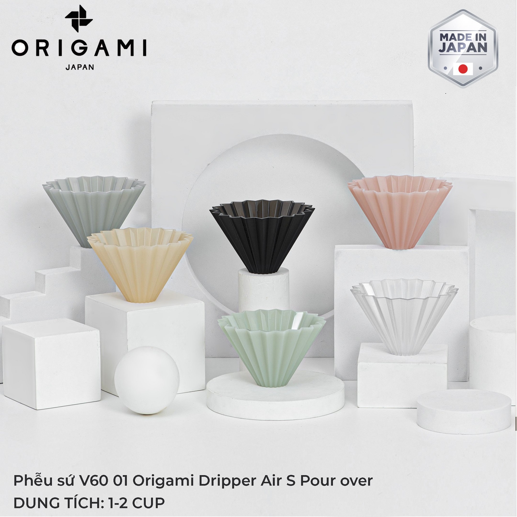 Phễu nhựa V60 01 Origami Dripper Air S Pour over