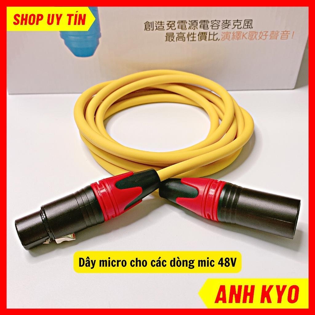 Dây micro canon 2 đầu đực cái xlr sử dụng vật liệu pvc cao cấp dài 2 mét loại tốt lõi đồng