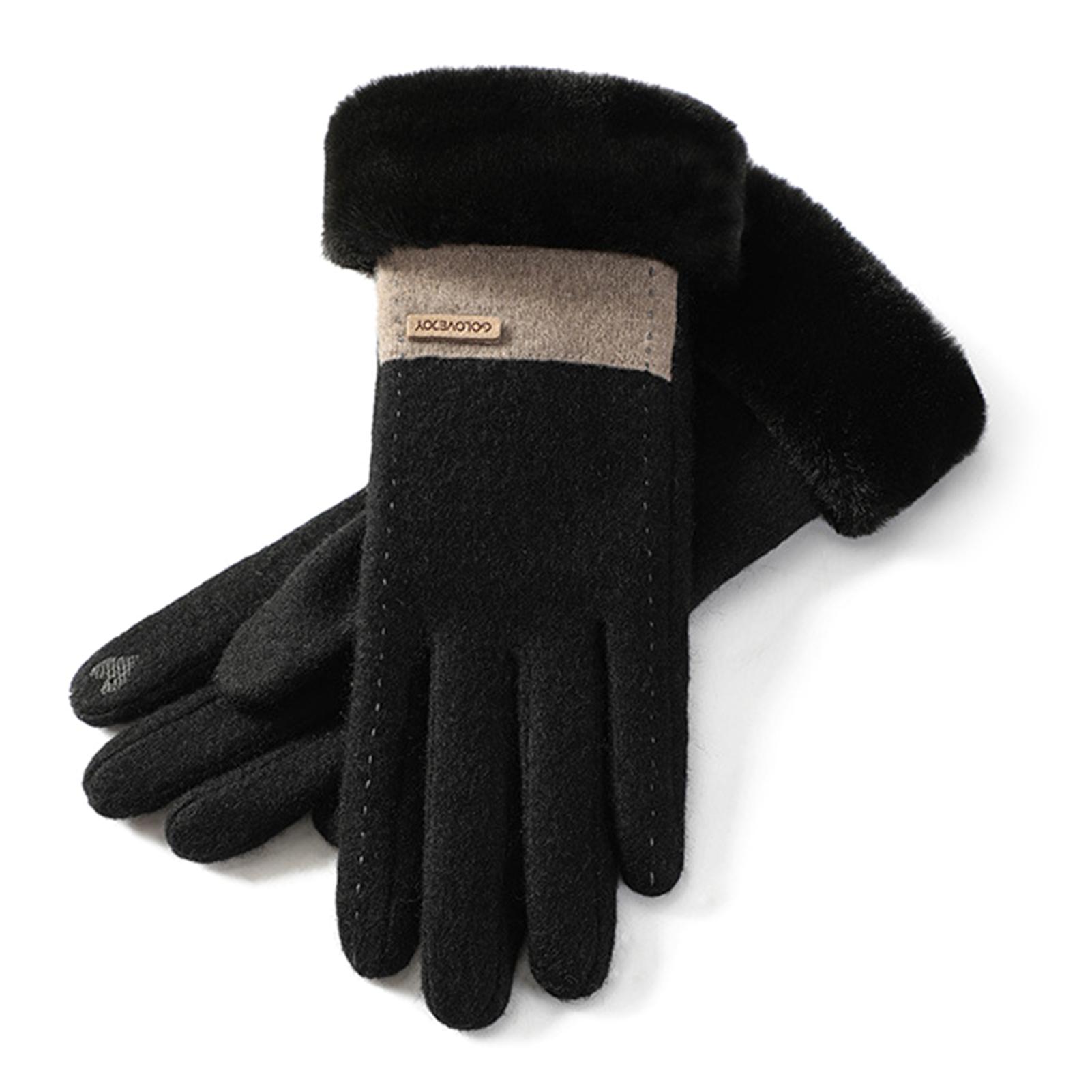 Golovejoy Winter Warm Wool Gloves for Women Touchscreen Texting Gloves Mittens