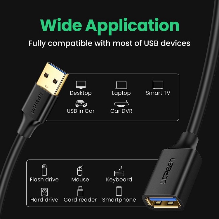 Cáp mở rộng USB3.0 Ugreen tốc độ cao chất lượng cao tiện dụng hàng chính hãng