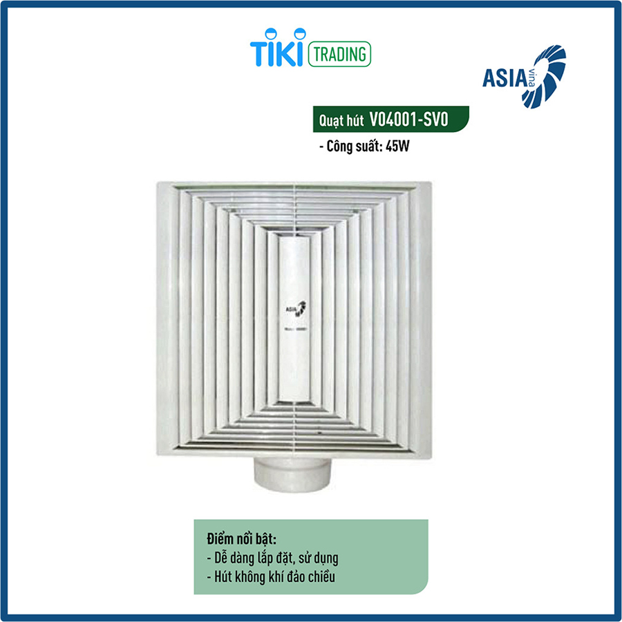 Quạt hút ASIAvina V04001-SV0 - Sữa (45W) - Hàng chính hãng