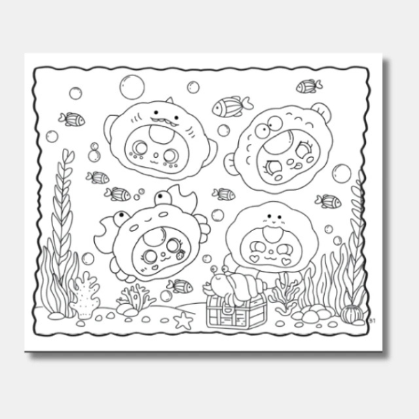 Sách Tô Màu BabyThree - The Story Of A Romantic Ocean