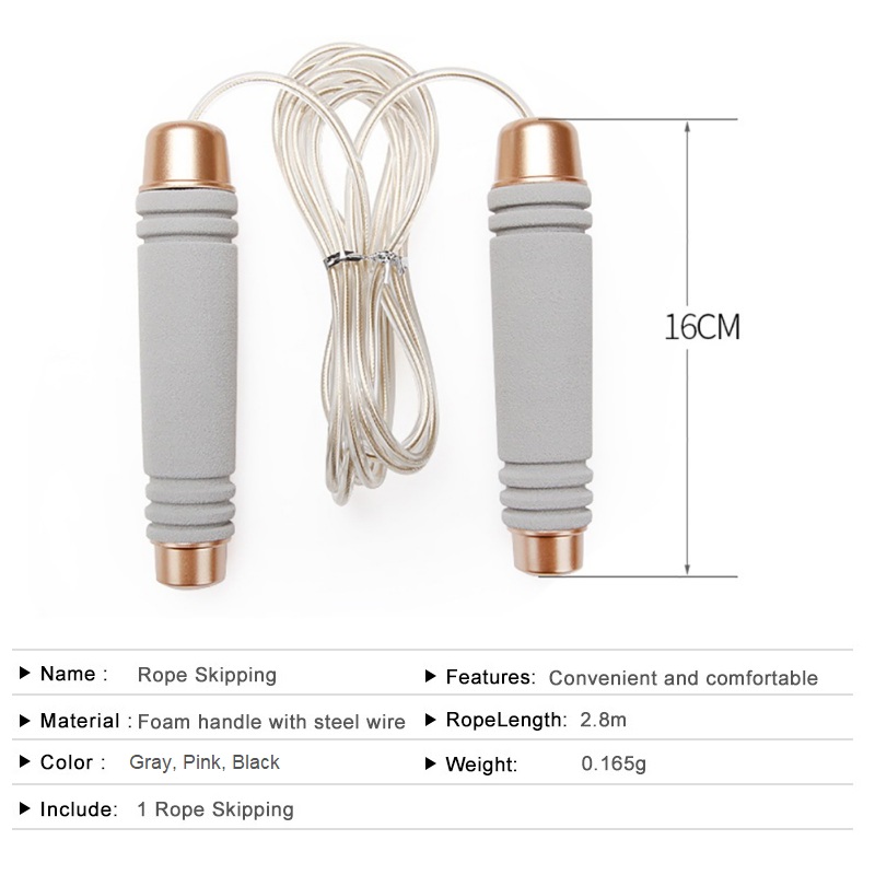 Dây nhảy thể dục lõi Thép D88 dài 2.8m, dây tập 2 lớp có thể điều chỉnh chiều dài cao cấp DD.