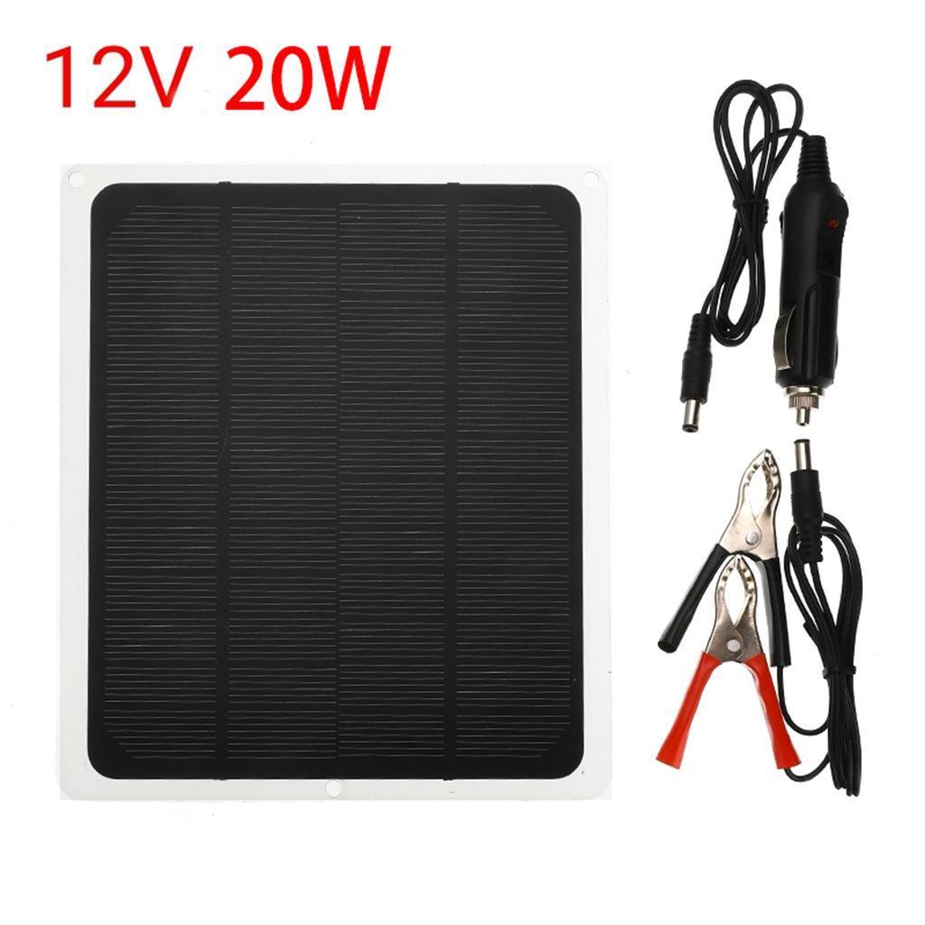 20W 12V Mono Solar Panel Charger Battery Charging For Boat RV Cars Motorcycle