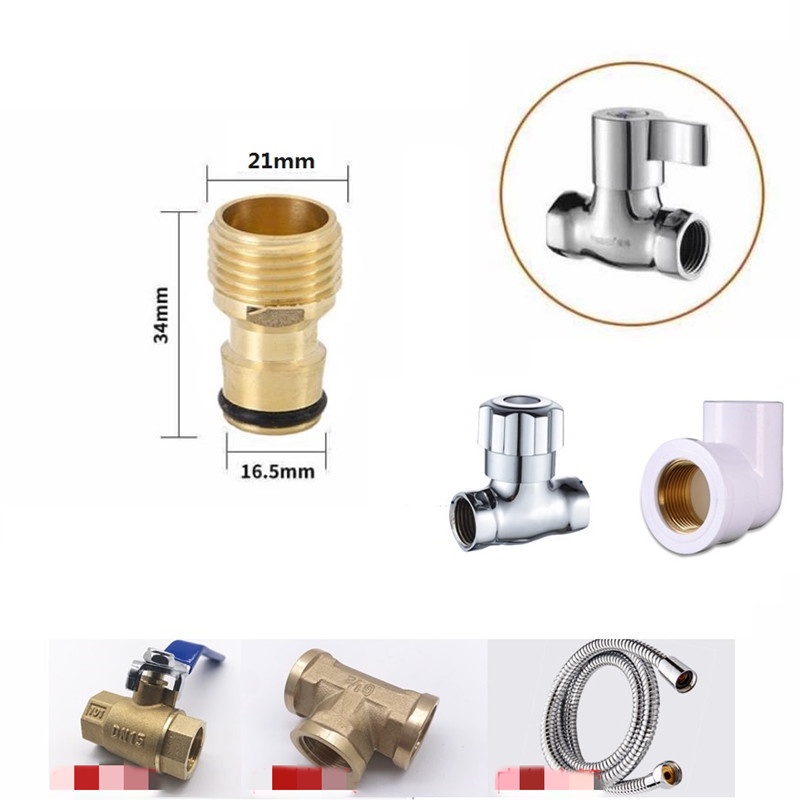 Đầu nối kết nối nhanh ống nước đồng thau ren ngoài 21mm
