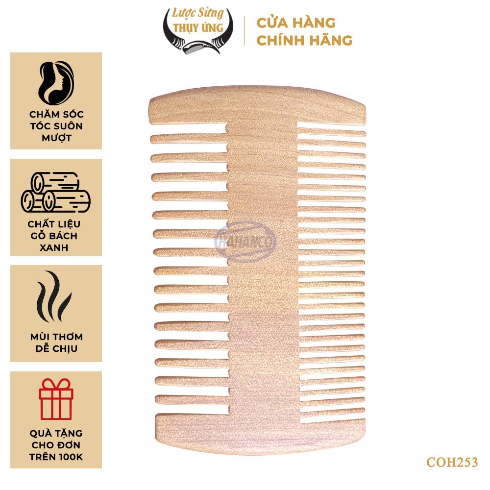 Lược Bí 2 Kiểu Răng Thưa Và Mau Chải Tóc Gỡ Rối Mùi Gỗ Thơm Dễ Chịu - COH253