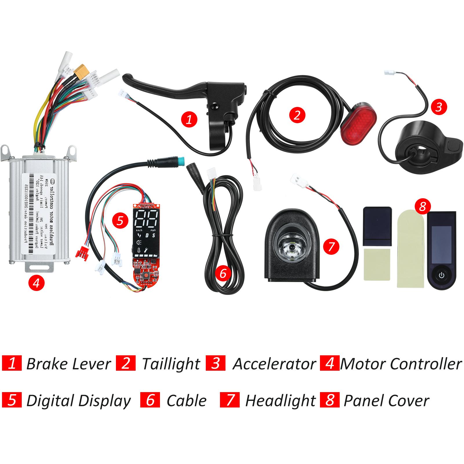 Bộ Điều Khiển Động Cơ 36V Với Đèn Pha Màn Hình Kỹ Thuật Số Đèn Hậu Thay Thế Cho Xe Tay Ga Điện Cho Xiaomi M365