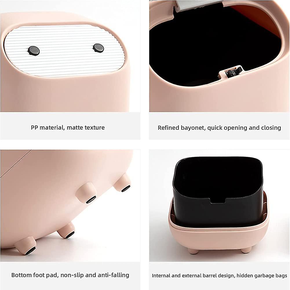 Thùng rác nhỏ, thùng rác văn phòng ninja dễ thương, thùng rác phòng ngủ có thể （hồng）