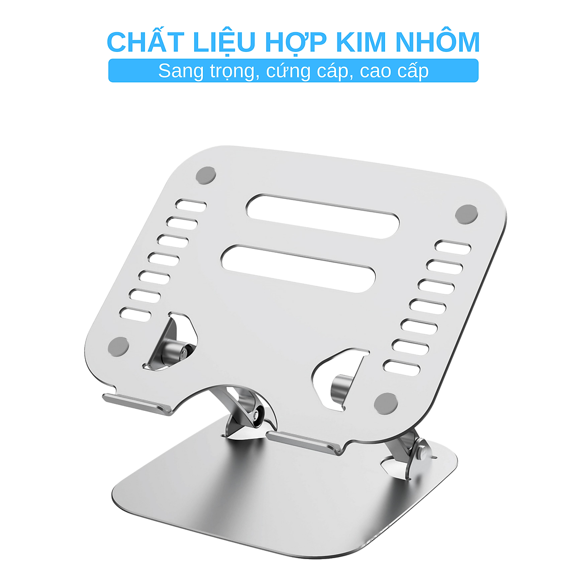 Hình ảnh Giá Đỡ Cho Máy Tính, Laptop, iPad, Macbook Hợp Kim Nhôm Cao Cấp. Hỗ Trợ Tản Nhiệt Chống Mỏi Cổ, Vai, Gáy. Hàng Chính Hãng DEVO